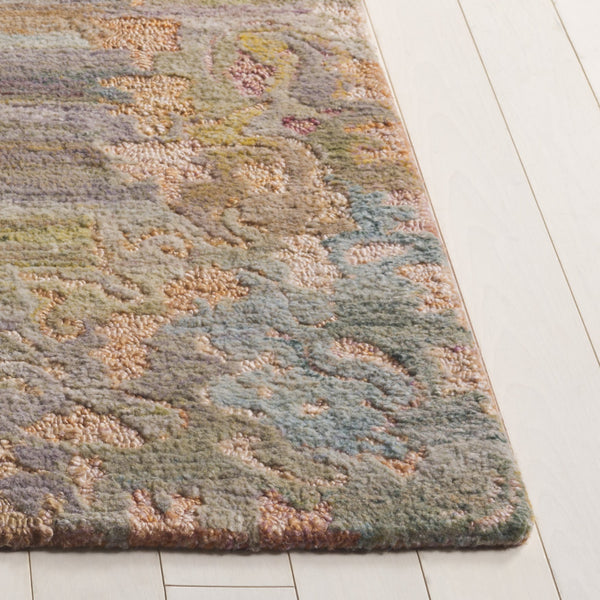 Safavieh Marquee Hand-tufted Runner Rug For Hallway - Elegant, Durable Design In Rich Warm Tones Rust ,Green Polyester Pile Mrq105p-5