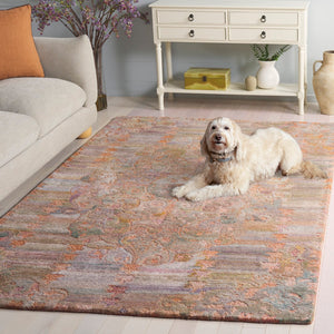 Safavieh Marquee Hand-tufted Area Rug - Elegant Traditional Design, Soft Polyester Pile, Timeless Charm Rust ,Green Polyester Pile Mrq105p-4