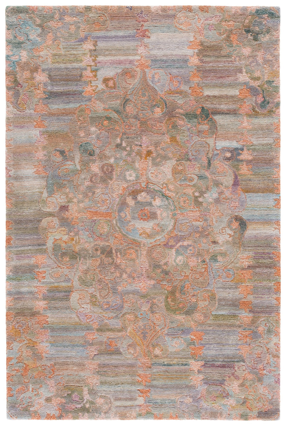 Safavieh Marquee Hand-tufted Runner Rug For Hallway - Elegant, Durable Design In Rich Warm Tones Rust ,Green Polyester Pile Mrq105p-28