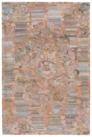Safavieh Marquee Hand-tufted Area Rug - Elegant Traditional Design, Soft Polyester Pile, Timeless Charm Rust ,Green Polyester Pile Mrq105p-4