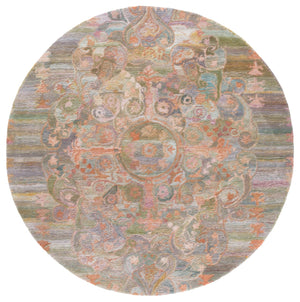 Safavieh Marquee Hand-tufted Runner Rug For Hallway - Elegant, Durable Design In Rich Warm Tones Rust ,Green Polyester Pile Mrq105p-6r