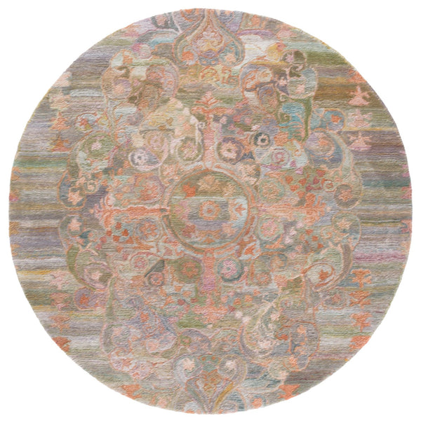 Safavieh Marquee Hand-tufted Runner Rug For Hallway - Elegant, Durable Design In Rich Warm Tones Rust ,Green Polyester Pile Mrq105p-6r