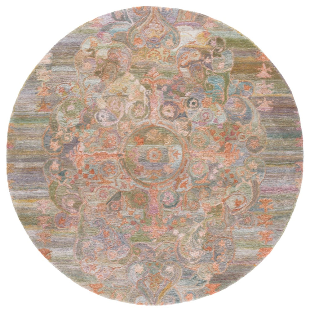 Safavieh Marquee Hand-tufted Area Rug - Elegant Traditional Design, Soft Polyester Pile, Timeless Charm Rust ,Green Polyester Pile Mrq105p-4