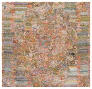 Safavieh Marquee Hand-tufted Area Rug - Elegant Traditional Design, Soft Polyester Pile, Timeless Charm Rust ,Green Polyester Pile Mrq105p-4