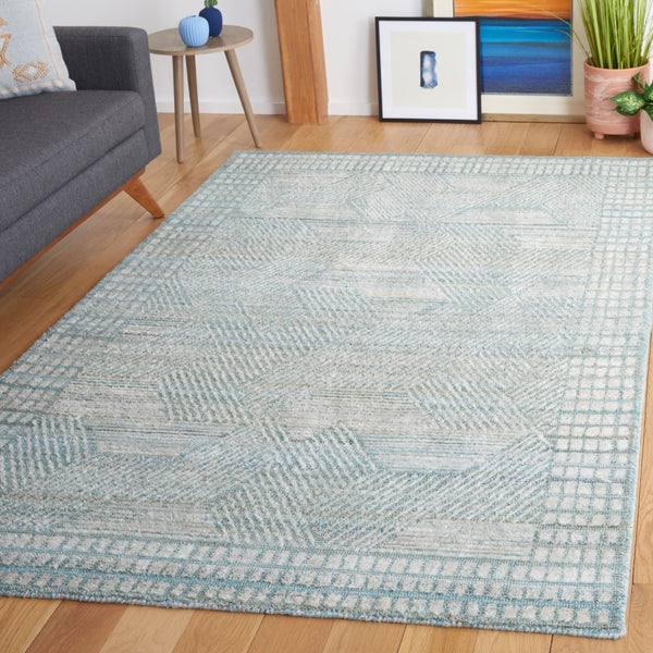 Safavieh Marquee 107 Hand Tufted Polyester Pile Transitional Rug Turquoise / Grey MRQ107K-8
