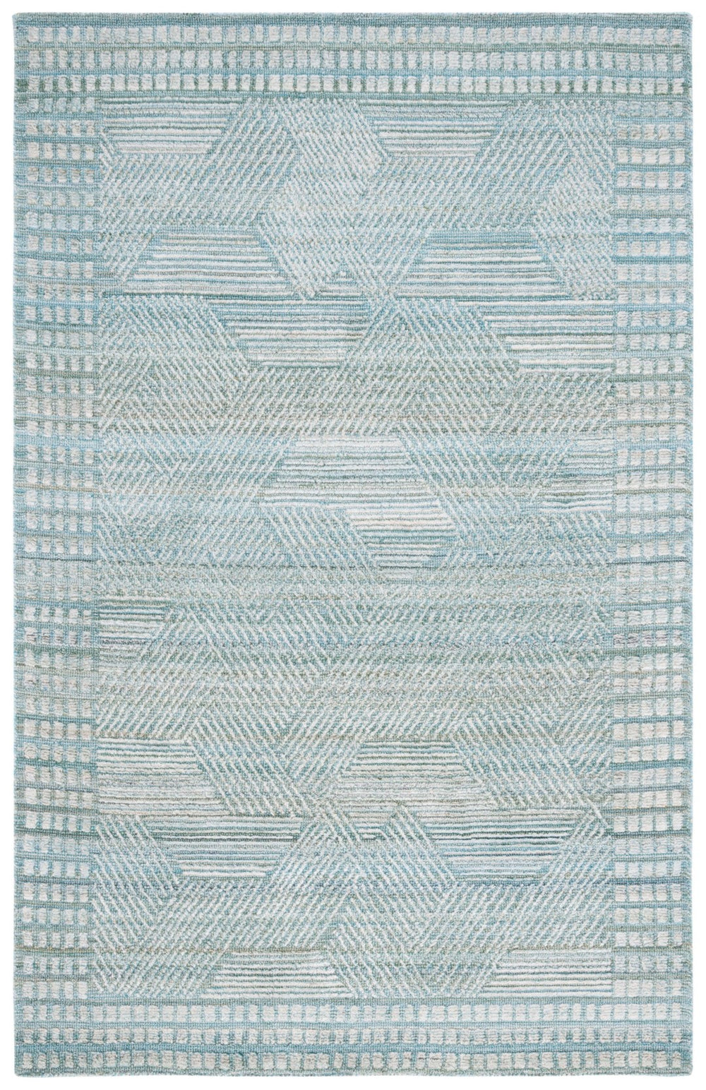 Safavieh Marquee 107 Hand Tufted Polyester Pile Transitional Rug Turquoise / Grey MRQ107K-8