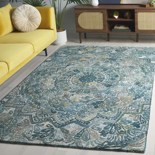 Safavieh Marquee Exquisite Hand-tufted Area Rug - Luxurious Artisan Craftsmanship For Timeless Elegance Aqua ,Green 80% Polyester,20% Wool Mrq110m-5