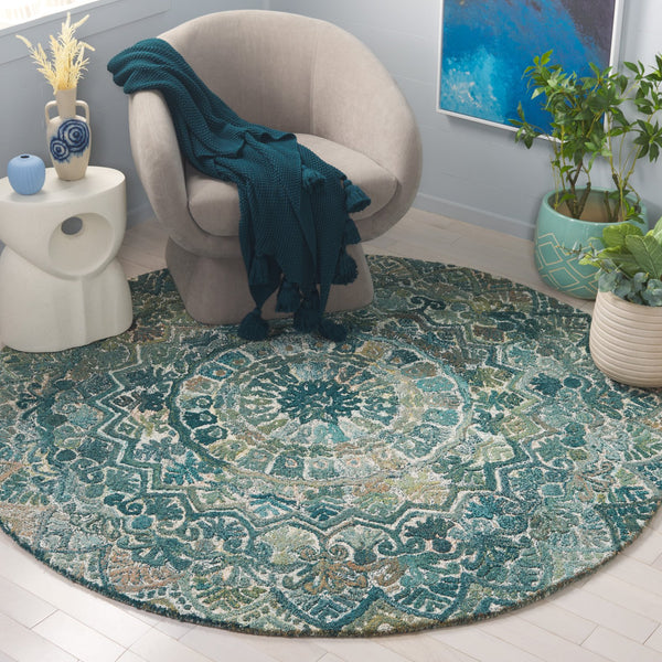 Safavieh Marquee Exquisite Hand-tufted Area Rug - Luxurious Artisan Craftsmanship For Timeless Elegance Aqua ,Green 80% Polyester,20% Wool Mrq110m-5