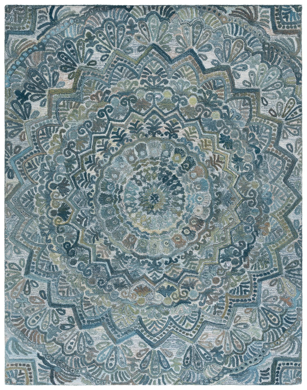 Safavieh Marquee Exquisite Hand-tufted Area Rug - Luxurious Artisan Craftsmanship For Timeless Elegance Aqua ,Green 80% Polyester,20% Wool Mrq110m-5
