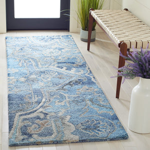 Safavieh Marquee Transitional Area Rug - Large Hand-tufted Design With Eco-friendly Materials And Elegance Blue ,Grey 90% Recycled Polyester And 10% Wool Mrq116m-27