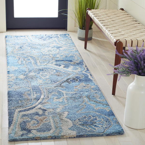 Safavieh Marquee Transitional Area Rug - Large Hand-tufted Design With Eco-friendly Materials And Elegance Blue ,Grey 90% Recycled Polyester And 10% Wool Mrq116m-27