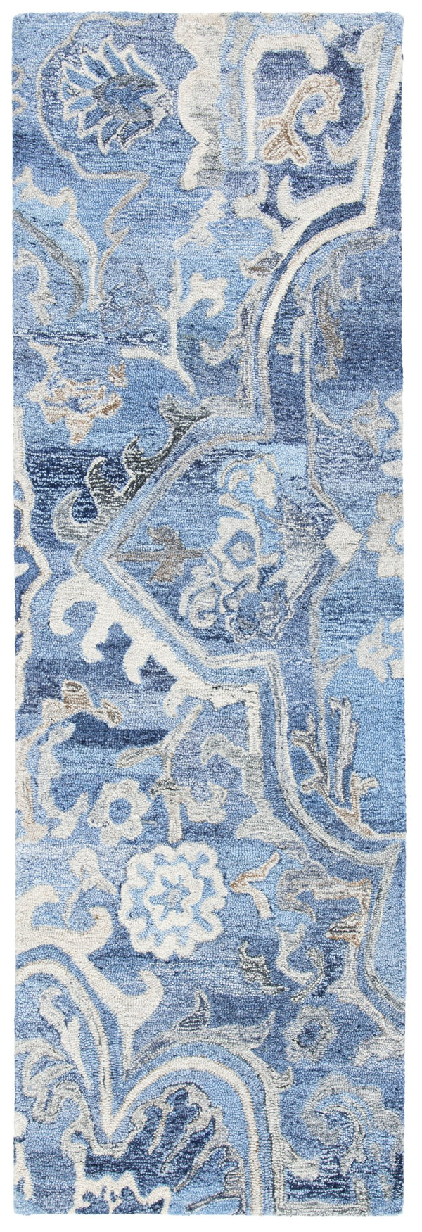 Safavieh Marquee Round Blue Grey Area Rug — Hand-Tufted Recycled-Fiber Blend, Plush 1/2" Pile, Eco-Friendly 5'-0" x 5'-0" MRQ116M-5R