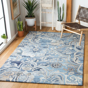 Safavieh Marquee Transitional Area Rug - Large Hand-tufted Design With Eco-friendly Materials And Elegance Blue ,Grey 90% Recycled Polyester And 10% Wool Mrq116m-27