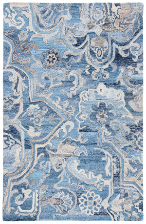 Safavieh Marquee Transitional Area Rug - Large Hand-tufted Design With Eco-friendly Materials And Elegance Blue ,Grey 90% Recycled Polyester And 10% Wool Mrq116m-27