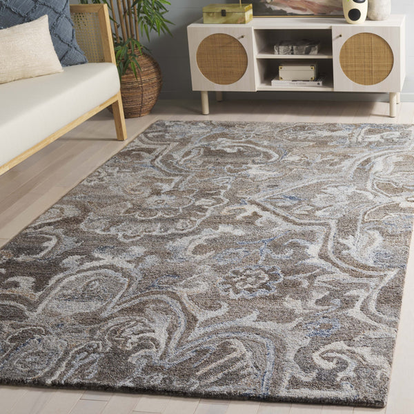 Safavieh Marquee Hand-tufted Runner Rug: Elegant Transitional Design For Hallways And Entryways In Any Home Brown ,Grey 90% Recycled Polyester And 10% Wool Mrq116t-5
