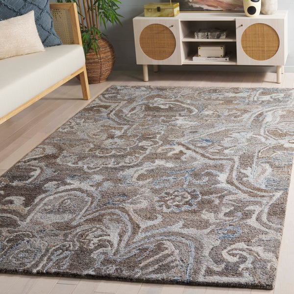Safavieh Marquee Transitional Area Rug - Large Hand-tufted Design With Eco-friendly Materials And Elegance Brown ,Grey 90% Recycled Polyester And 10% Wool Mrq116t-8