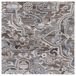 Safavieh Marquee Hand-tufted Runner Rug: Elegant Transitional Design For Hallways And Entryways In Any Home Brown ,Grey 90% Recycled Polyester And 10% Wool Mrq116t-6sq