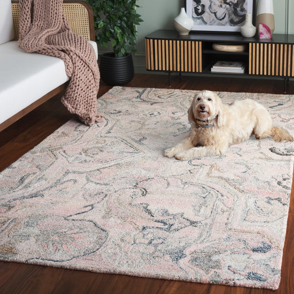 Safavieh Marquee Hand-tufted Runner Rug: Elegant Transitional Design For Hallways And Entryways In Any Home Pink ,Beige 90% Recycled Polyester And 10% Wool Mrq116u-5
