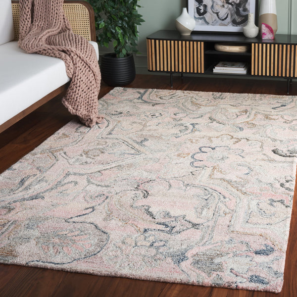 Safavieh Marquee Hand-tufted Runner Rug: Elegant Transitional Design For Hallways And Entryways In Any Home Pink ,Beige 90% Recycled Polyester And 10% Wool Mrq116u-5