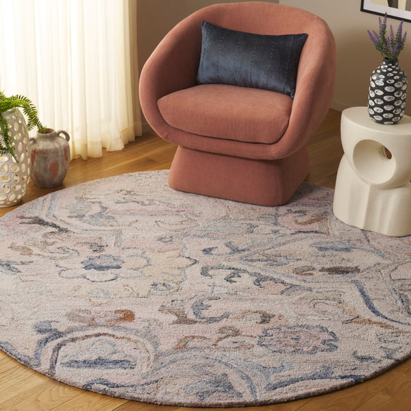 Safavieh Marquee Transitional Area Rug - Large Hand-tufted Design With Eco-friendly Materials And Elegance Pink ,Beige 90% Recycled Polyester And 10% Wool Mrq116u-3