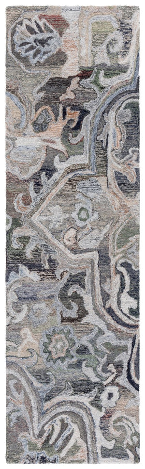 Safavieh Marquee Hand-Tufted Floral Vine Runner Rug in Soft Green Beige for Hallways 2'-3" x 8'-0" MRQ116X-28