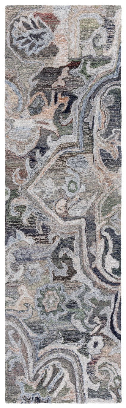 Safavieh Marquee Hand-Tufted Floral Vine Runner Rug in Soft Green Beige for Hallways 2'-3" x 8'-0" MRQ116X-28
