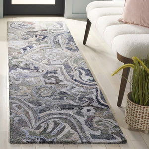 Safavieh Marquee Hand-Tufted Floral Vine Runner Rug in Soft Green Beige for Hallways 2'-3" x 8'-0" MRQ116X-28
