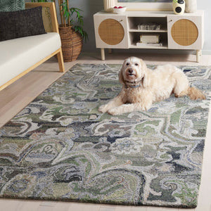 Safavieh Marquee Transitional Area Rug - Large Hand-tufted Design With Eco-friendly Materials And Elegance Light Green ,Beige 90% Recycled Polyester And 10% Wool Mrq116x-6