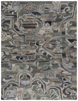 Safavieh Marquee Hand-Tufted Floral Vine Runner Rug in Soft Green Beige for Hallways 8'-0" x 10'-0" MRQ116X-8
