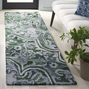 Safavieh Marquee Hand-tufted Runner Rug: Elegant Transitional Design For Hallways And Entryways In Any Home Green ,Beige 90% Recycled Polyester And 10% Wool Mrq116y-28