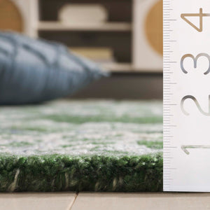 Safavieh Marquee Hand-tufted Runner Rug: Elegant Transitional Design For Hallways And Entryways In Any Home Green ,Beige 90% Recycled Polyester And 10% Wool Mrq116y-5