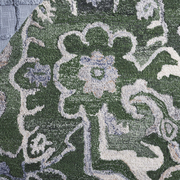 Safavieh Marquee Hand-tufted Runner Rug: Elegant Transitional Design For Hallways And Entryways In Any Home Green ,Beige 90% Recycled Polyester And 10% Wool Mrq116y-5