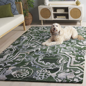 Safavieh Marquee Hand-tufted Runner Rug: Elegant Transitional Design For Hallways And Entryways In Any Home Green ,Beige 90% Recycled Polyester And 10% Wool Mrq116y-5