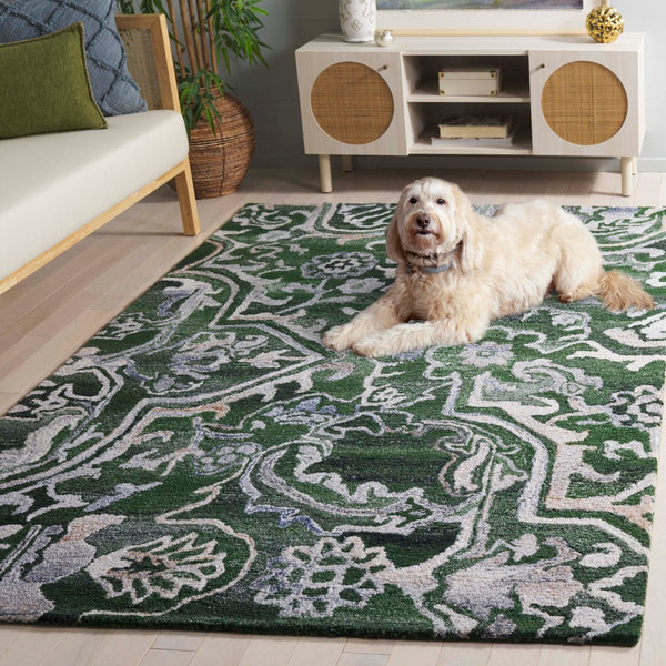 Safavieh Marquee Transitional Area Rug - Large Hand-tufted Design With Eco-friendly Materials And Elegance Green ,Beige 90% Recycled Polyester And 10% Wool Mrq116y-3