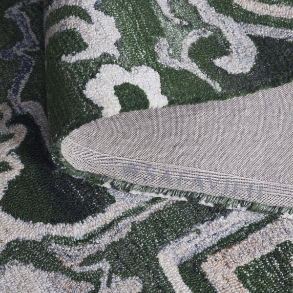 Safavieh Marquee Hand-tufted Runner Rug: Elegant Transitional Design For Hallways And Entryways In Any Home Green ,Beige 90% Recycled Polyester And 10% Wool Mrq116y-5