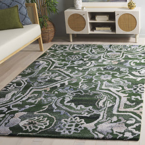 Safavieh Marquee Hand-tufted Runner Rug: Elegant Transitional Design For Hallways And Entryways In Any Home Green ,Beige 90% Recycled Polyester And 10% Wool Mrq116y-5