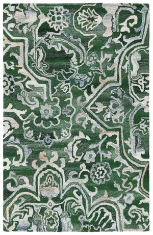 Safavieh Marquee Hand-tufted Runner Rug: Elegant Transitional Design For Hallways And Entryways In Any Home Green ,Beige 90% Recycled Polyester And 10% Wool Mrq116y-5