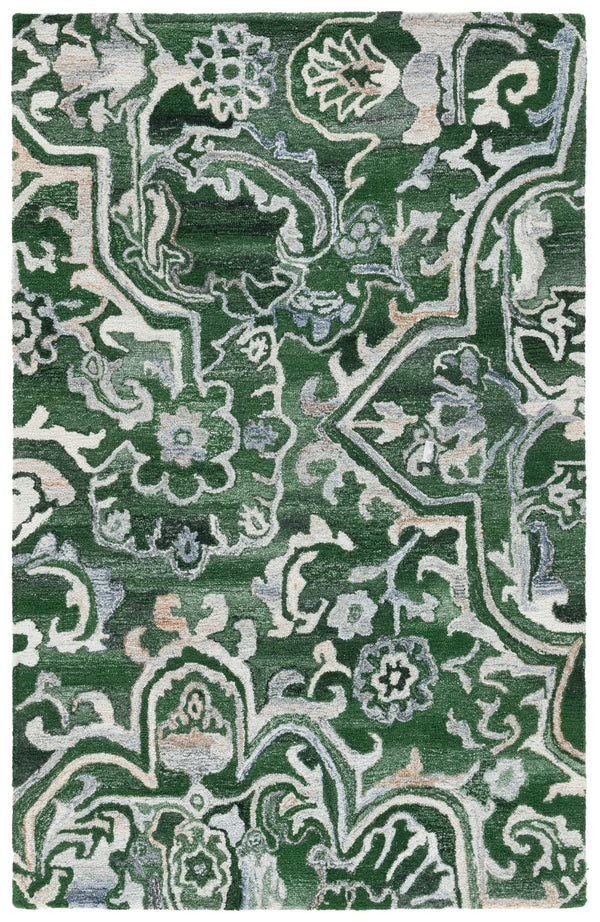 Safavieh Marquee Hand-tufted Runner Rug: Elegant Transitional Design For Hallways And Entryways In Any Home Green ,Beige 90% Recycled Polyester And 10% Wool Mrq116y-5