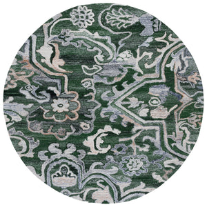 Safavieh Marquee Hand-tufted Runner Rug: Elegant Transitional Design For Hallways And Entryways In Any Home Green ,Beige 90% Recycled Polyester And 10% Wool Mrq116y-6r