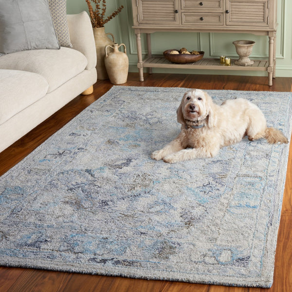 Safavieh Marquee Hand-tufted Area Rug In Light Grey And Charcoal – Elegant, Durable Floor Art For Any Room Light Blue ,Beige Polyester Pile Mrq126l-4