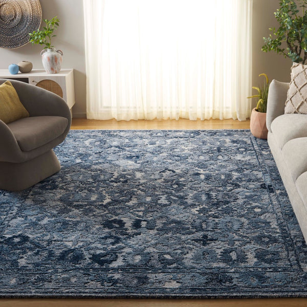 Safavieh Marquee Hand-tufted Area Rug In Light Grey And Charcoal – Elegant, Durable Floor Art For Any Room Navy Polyester Pile Mrq126n-3