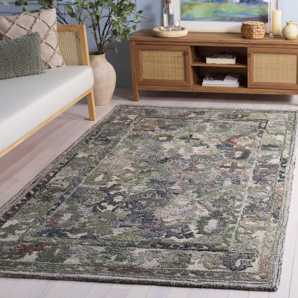 Safavieh Marquee Hand-tufted Area Rug In Light Grey And Charcoal – Elegant, Durable Floor Art For Any Room Green ,Beige Polyester Pile Mrq126y-3