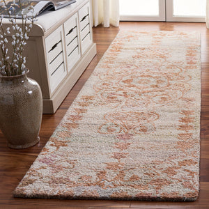 Safavieh Marquee Hand-Tufted Orange Beige Area Rug — Medallion Motif, Soft Polyester Pile, Low-Profile Elegance 6'-0" x 6'-0" MRQ127P-6SQ