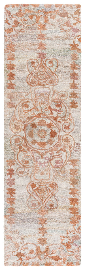 Safavieh Marquee Hand-Tufted Orange Beige Area Rug — Medallion Motif, Soft Polyester Pile, Low-Profile Elegance 6'-0" x 6'-0" MRQ127P-6SQ