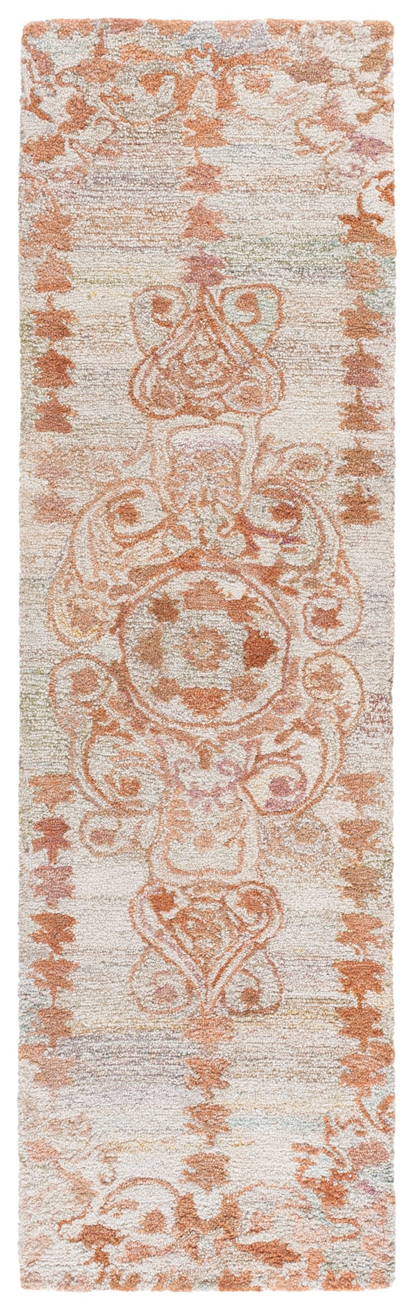 Safavieh Marquee Hand-Tufted Orange Beige Area Rug — Medallion Motif, Soft Polyester Pile, Low-Profile Elegance 6'-0" x 6'-0" MRQ127P-6SQ