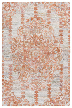 Safavieh Marquee Hand-Tufted Orange Beige Area Rug — Medallion Motif, Soft Polyester Pile, Low-Profile Elegance 6'-0" x 6'-0" MRQ127P-6SQ