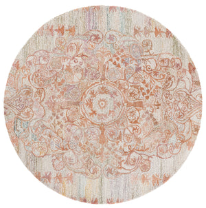 Safavieh Marquee Hand-Tufted Orange Beige Area Rug — Medallion Motif, Soft Polyester Pile, Low-Profile Elegance 6'-0" x 6'-0" MRQ127P-6SQ