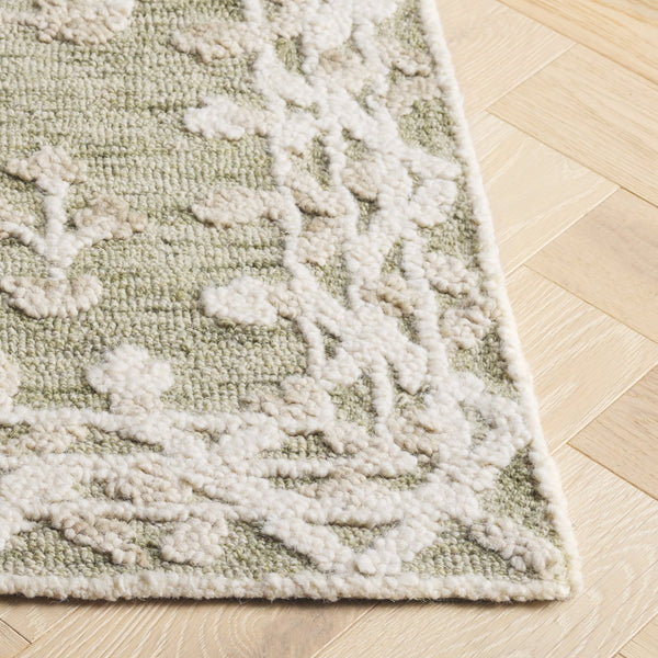 Safavieh Marquee Hand-tufted Wool And Cotton Area Rug - Timeless Elegance For Your Home Décor Spaces Green ,Ivory Wool And Cotton Mrq503y-6sq