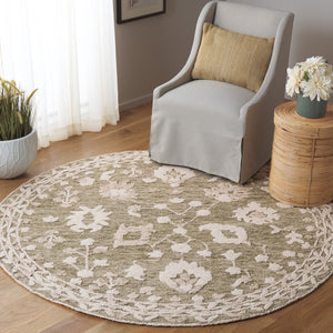 Safavieh Marquee Hand-tufted Wool And Cotton Area Rug - Timeless Elegance For Your Home Décor Spaces Green ,Ivory Wool And Cotton Mrq503y-6sq