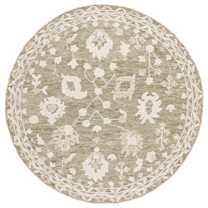 Safavieh Marquee Hand-tufted Wool And Cotton Area Rug - Timeless Elegance For Your Home Décor Spaces Green ,Ivory Wool And Cotton Mrq503y-6sq